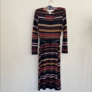 Olivia Matthews Multicolored V-Neck Sheath Dress SZ Small